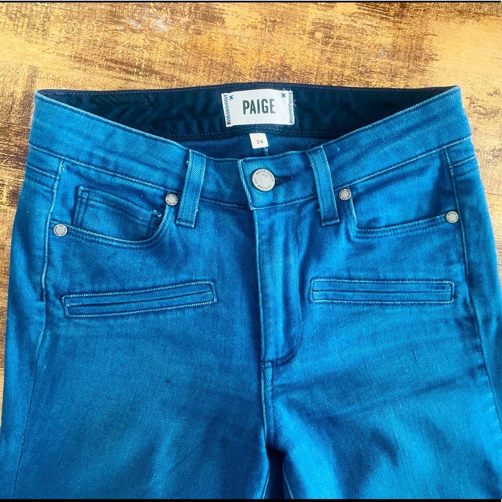 PAIGE High Rise Bell Canyon Flare Ankle Crop Jeans